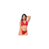 Ensemble sexy 2 pièces en dentelle romantique avec haut et string assorti 